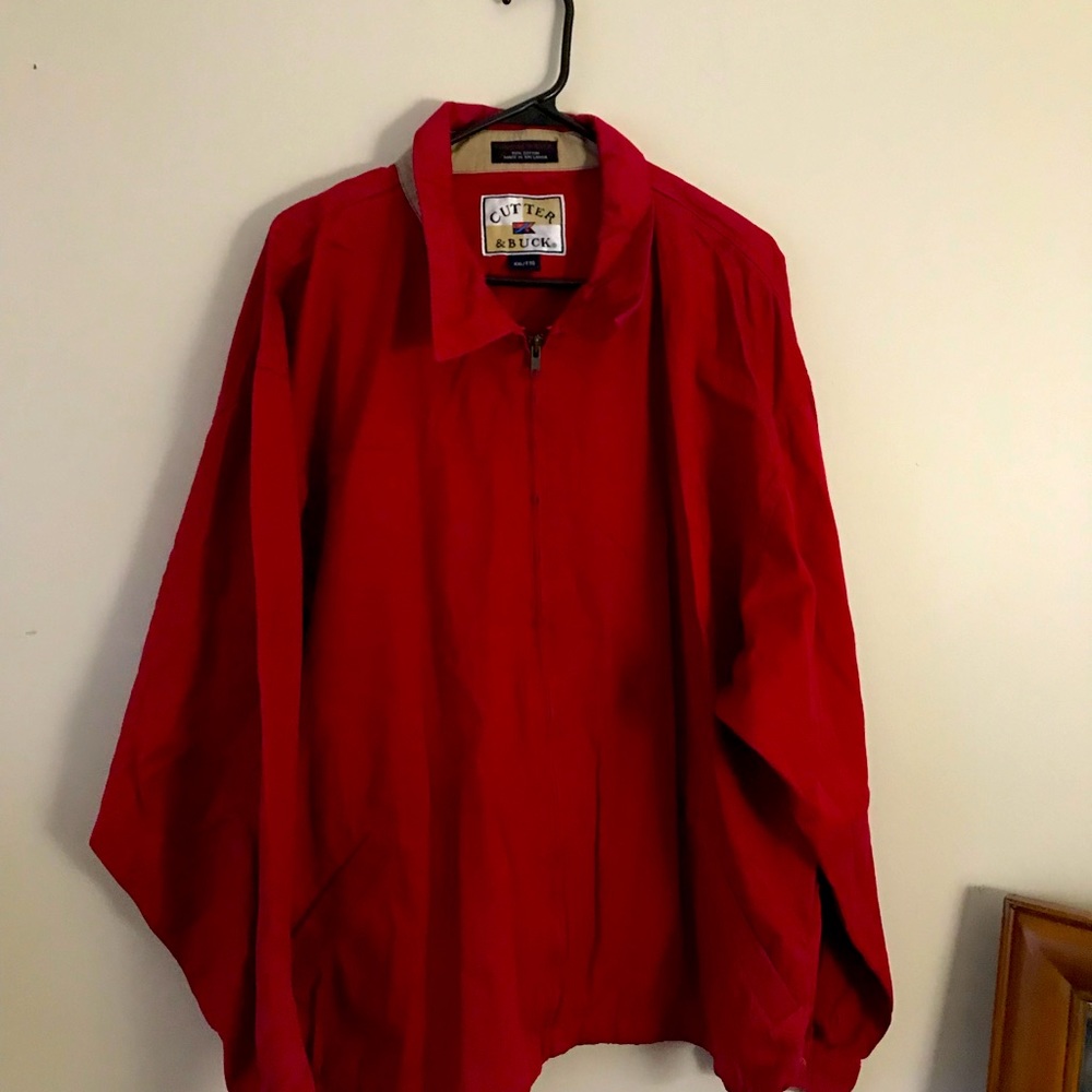Mens cutter and buck red long sleeve